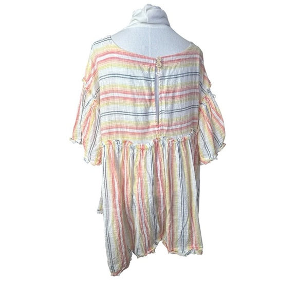 Free People Summer Nights Striped Mini Dress in Yellow Medium With Pockets - Picture 6 of 10